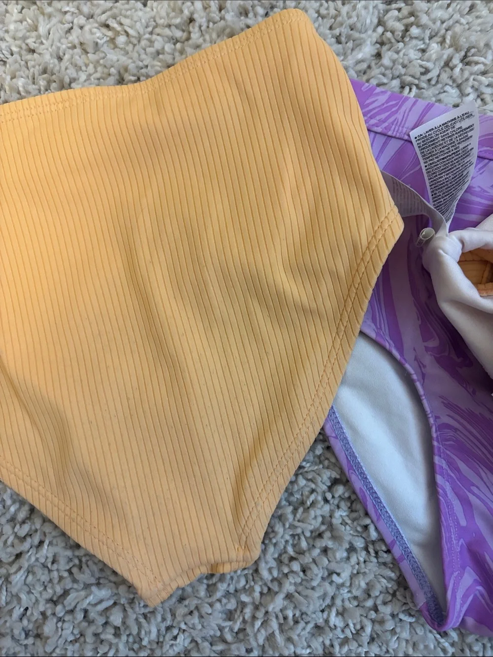 Old Navy | Girls Yellow Ribbed Bikini + Purple Swirl Bikini Set 🧜🏻‍♀️